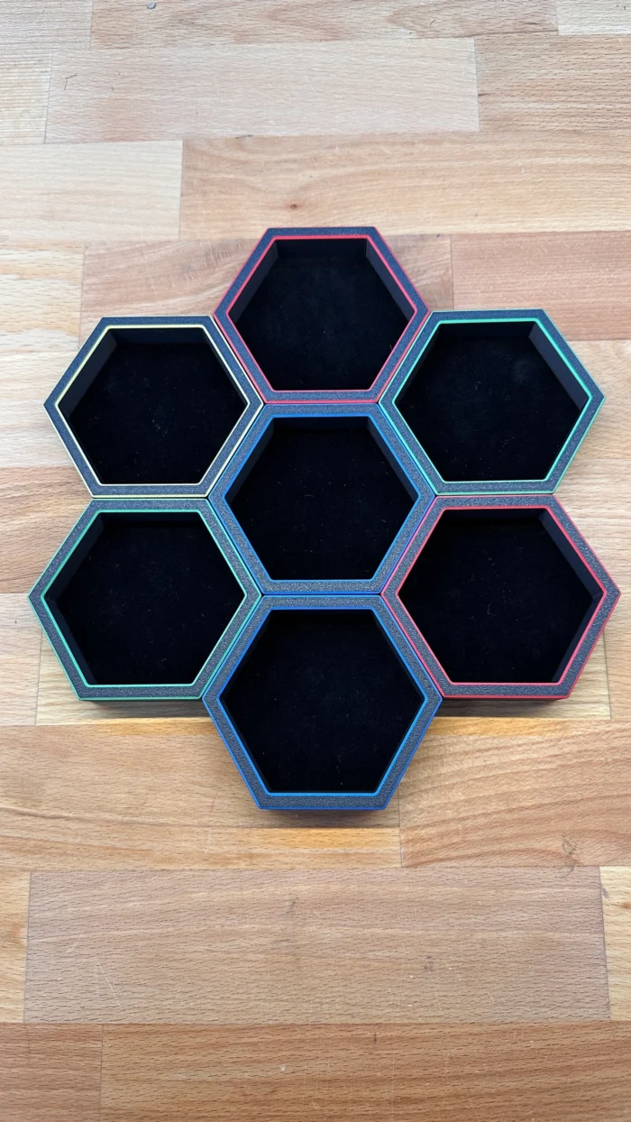 Magnetic Board Game Token Trays - 7 Tray Set - Hexasnap, GameBuddy’s modular tray system for Board Game Accessories - Image 3