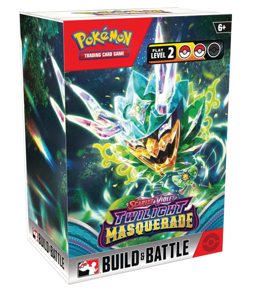 Pokemon Scarlet & Violet Twilight Masquerade Build & Battle Box | 40-Card Ready Deck + 4 Booster Packs | TCG Collectible | Includes Unique Foil Promo Cards
